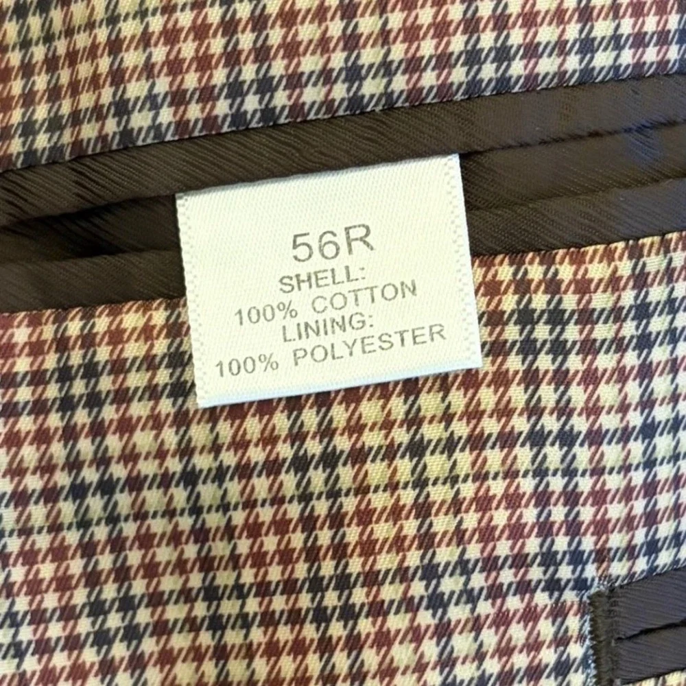 Saddlebred Mens Brown Corduroy Blazer 56R Sports Coat Jacket Cotton Academia